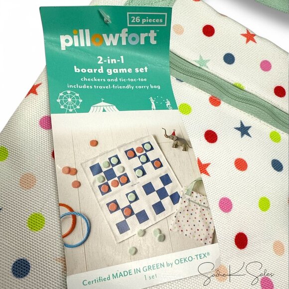 2-in-1 Checker Board & Tic-Tac-Toe Travel Bag – Pillowfort - Target, Kids Games - Picture 5 of 5